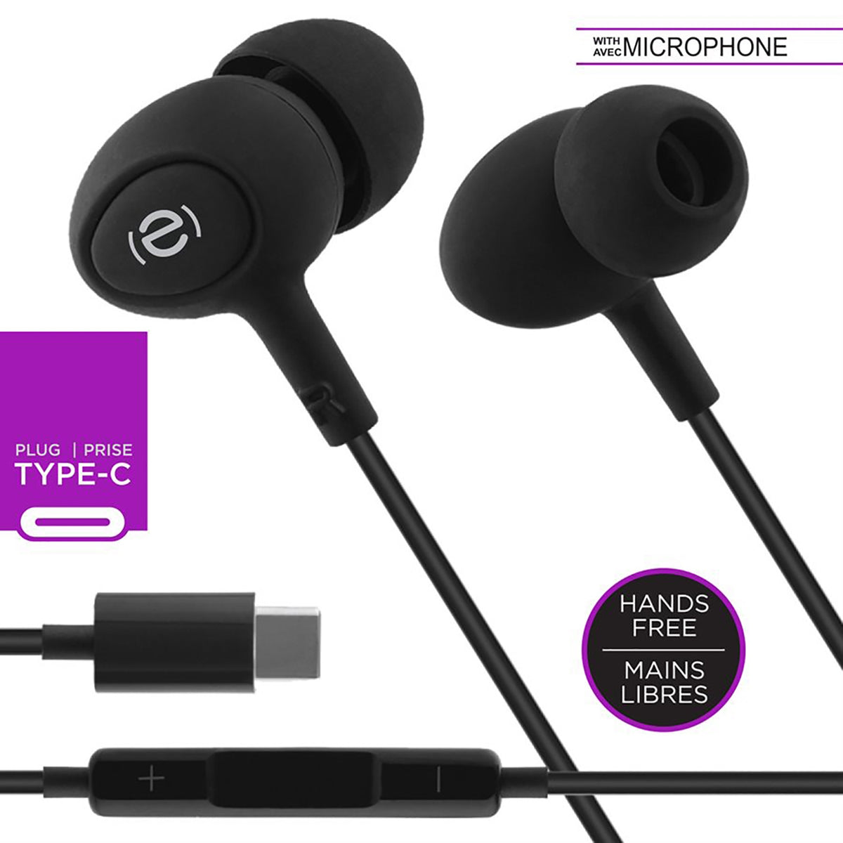 Escape USB-C In-Ear Earphones with Mic, Black