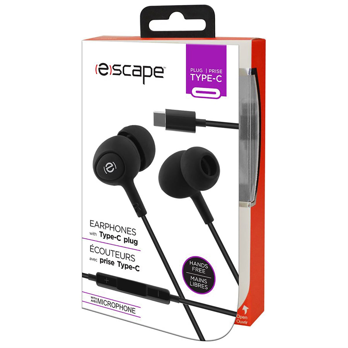Escape USB-C In-Ear Earphones with Mic, Black