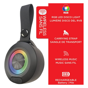 Escape Disco Bluetooth Speaker with RGB Lighting, Black