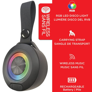 Escape Disco Bluetooth Speaker with RGB Lighting, Black