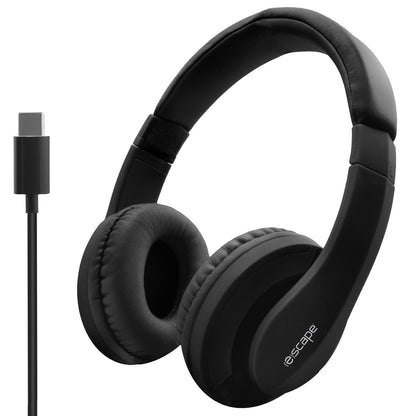 Escape USB-C Wired Headphones with Mic, Black