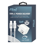 30W GaN USB-C Power Delivery Wall Charger & Cable Kit - White