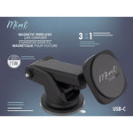 Mint 15W Magnetic Wireless Car Charger Mount 3 in 1