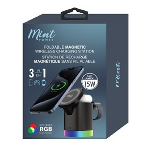 Foldable Magnetic Wireless Charging Station with RGB