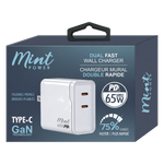 Mint 65W GaN Dual USB-C PD Fast Wall Charger