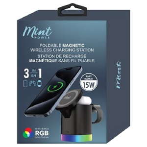 Foldable Magnetic Wireless Charging Station with RGB