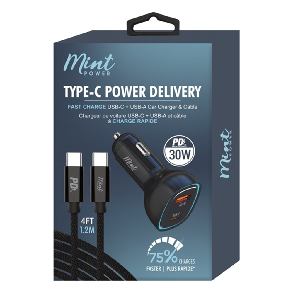 Type-C Power Delivery Car Charger & Cable Kit